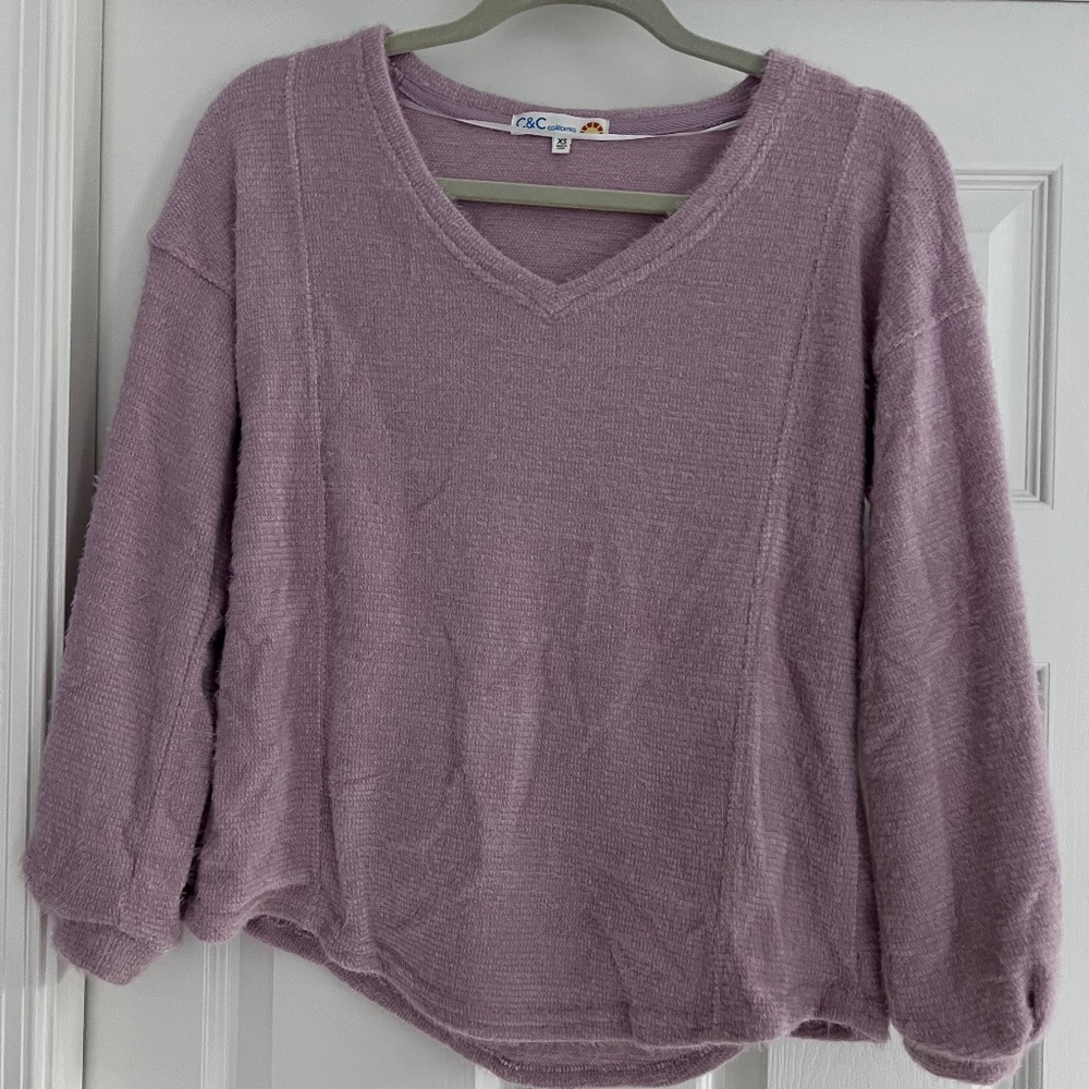 Lavender Haze C+C California ultra soft fuzzy sweater